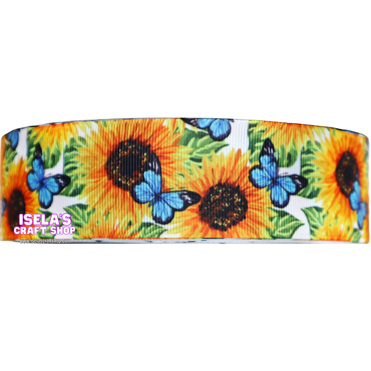 Butterfly sunflower Ribbon size 7/8