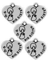 5pc -Stainless Steel sister Charms