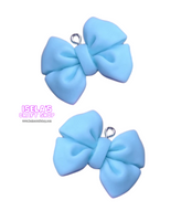 2PC Bow Charms Pendants Flat back Resin Cabochon