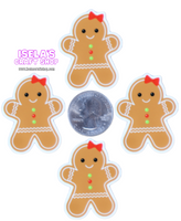 1pc-Gingerbread Cookie Girl Resin Planar --