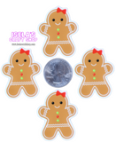 1pc-Gingerbread Cookie Girl Resin Planar --