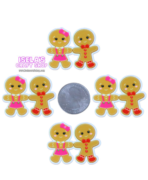 1pc-New Gingerbread Cookies Resin Planar -P1101