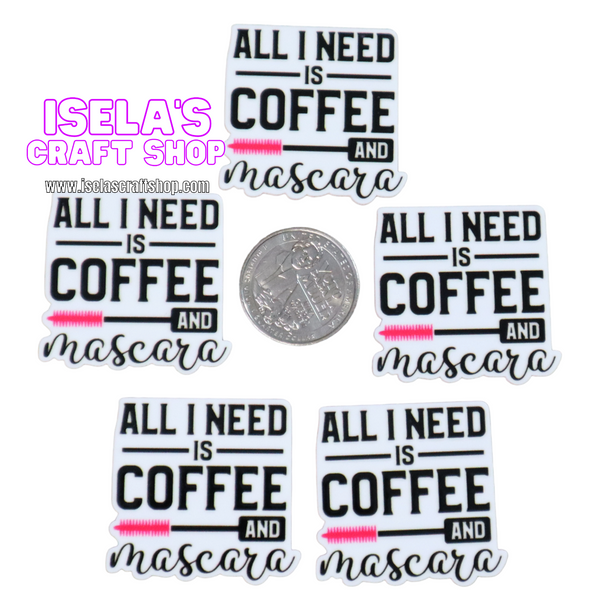 1pc-All I need is Coffe and Mascara Resin Planar P824