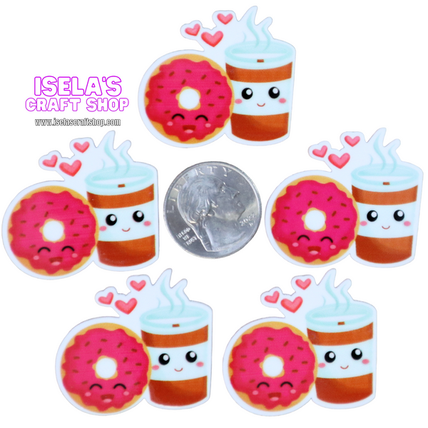 1pc - Coffee and Donut Resin Planar  P1051