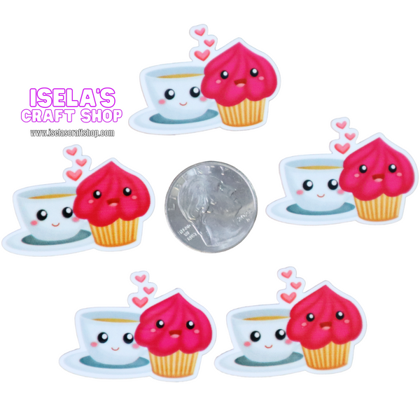 1pc  -Coffee and Cupcake Resin Planars  P1053