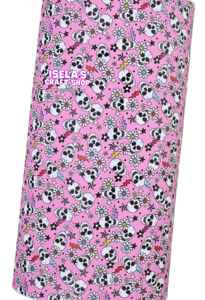 1pc- Skull Faux Leather Sheet -