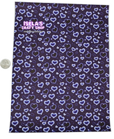 New 1pc Blue Heart Faux Leather Sheet F691