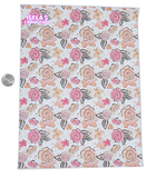 New 1pc Flower Faux Leather Sheet F107