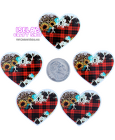 1pc-High Quality Christmas Heart Resin Planar P993