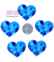 1pc -High Quality Galaxy Blue Heart Resin Planar P776