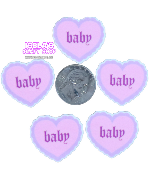 1pc - Baby Heart  Resin Planar P813