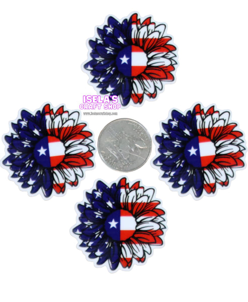 1pc - High Quality Patriotic Sunflower Resin planar P870