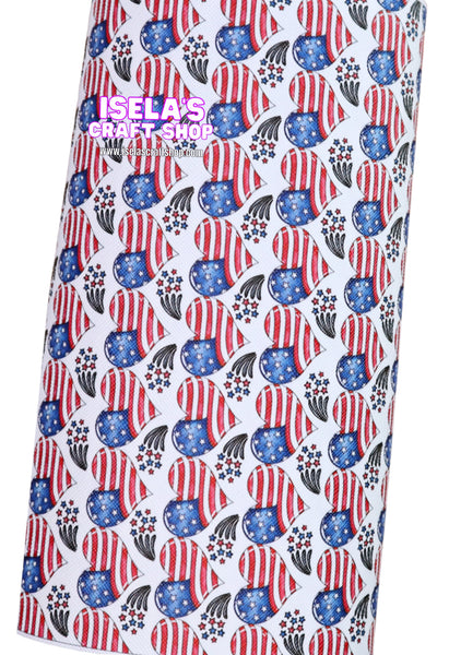 1pc  Heart Flag Faux Leather Sheet F407