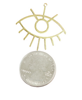 4pc -RAW BRASS, Eye Earring charms