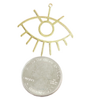 4pc -RAW BRASS, Eye Earring charms