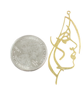 4pc -RAW BRASS, Face outline charm
