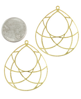 4pc -RAW BRASS, Earring Findings
