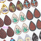 1pc Earring Faux Leather Sheet F535