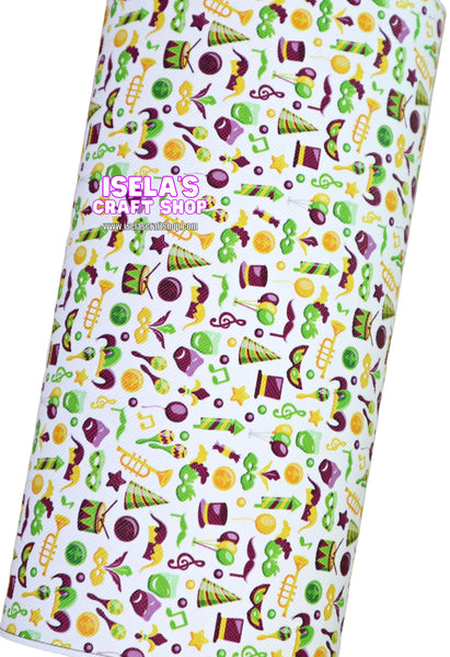 1pc-New  Mardi Gras Faux Leather Sheet F677