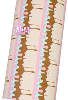 New 1pc Ice Cream Drip Faux Leather Sheet F909