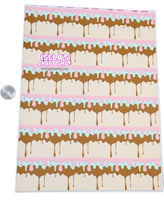 New 1pc Ice Cream Drip Faux Leather Sheet F909