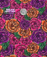 Flower Printed Bullet Liverpool  Fabric L41