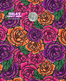 Flower Printed Bullet Liverpool  Fabric L41