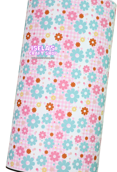 New 1pc Flower Faux Leather Sheet