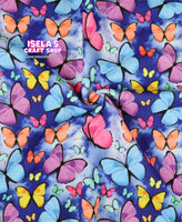 1pc- Butterflies Printed Bullet Liverpool Fabric L29