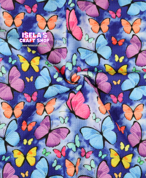1pc- Butterflies Printed Bullet Liverpool Fabric L29