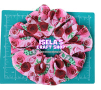 New Handmade Oversized Rose Print Scrunchie