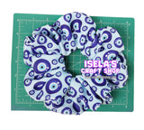 Handmade Oversized Evil Eye  Print Scrunchie