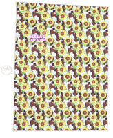 New 1pc Cow Sunflower  Faux Leather Sheet F880