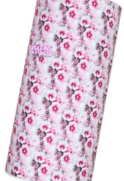 New 1pc Flower Faux Leather Sheet F