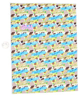 New 1pc Cow Sunflower Faux Leather Sheet  F23