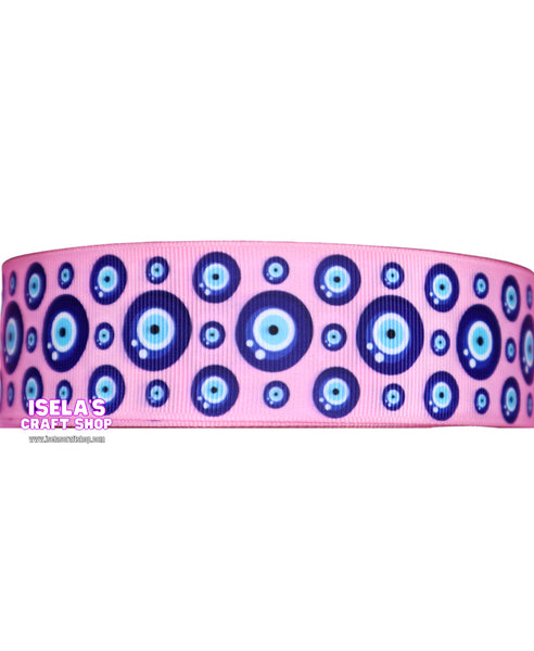 50 yards Roll-Size 1.5” - Evil Eye Ribbon