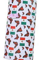 1pc Butterfly Mexican Flag /Lavender background Faux Leather Sheet F240
