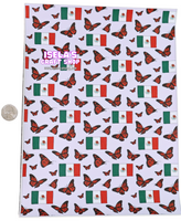 1pc Butterfly Mexican Flag /Lavender background Faux Leather Sheet F240