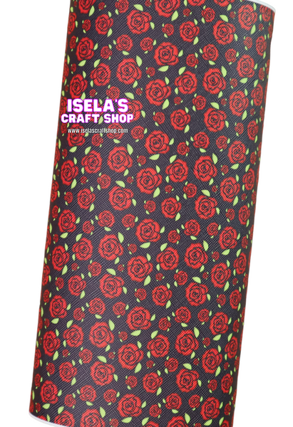 1pc Rose Faux Leather Sheet F248