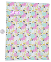 1pc Flower Faux Leather Sheet F50