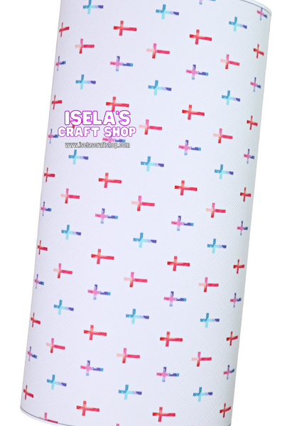 1pc - Cross Faux Leather Sheet F564