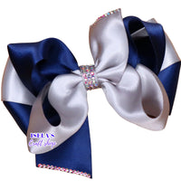 Unique Two-Color Satin Hair Bows for Girls