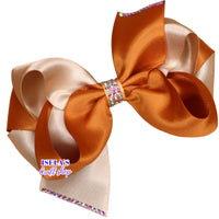 Unique Two-Color Satin Handmade Hair Bows for Girls