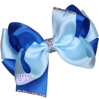 Unique Two-Color Satin Hair Bows for Girls
