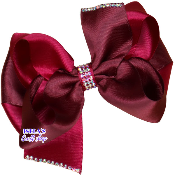 Unique Two-Color Satin Hair Bows for Girls