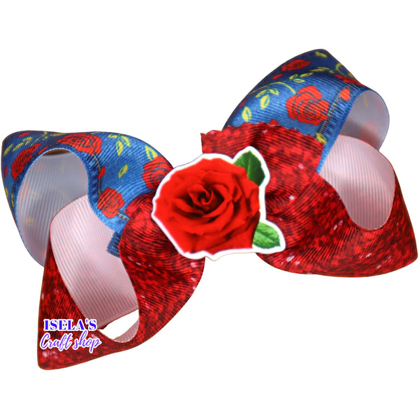 4" Handmade Rose Hair Bow
