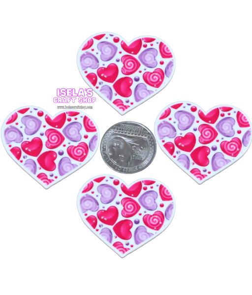 1pc - New High Quality Heart Resin Planar-P1179