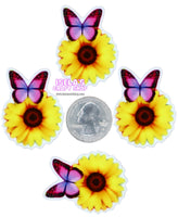 1pc-Sunflower Butterfly Resin Planar P418