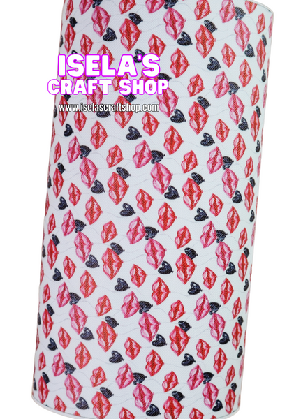New 1pc Heart Lips Faux Leather Sheet F587