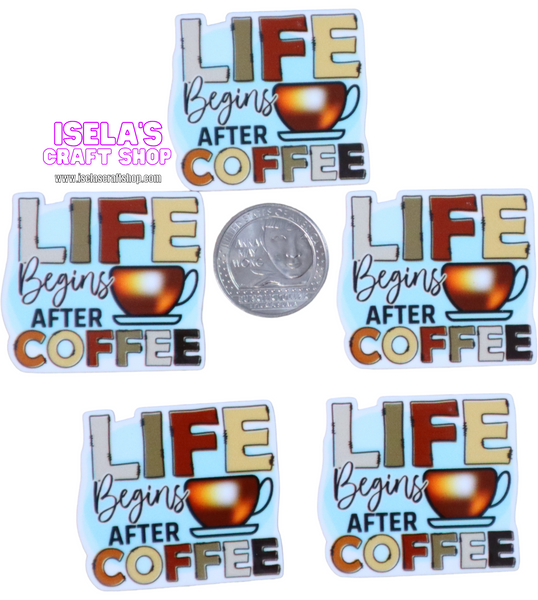 1pc-Life begins with coffee Resin Planar P590